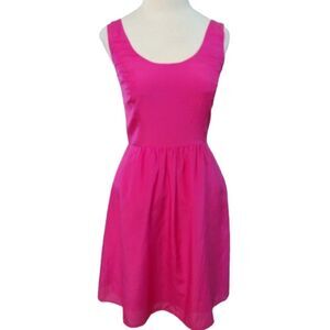 Vineyard Vines Pink Dobby Sleeveless Dress Silk Blend BARBIE size 0